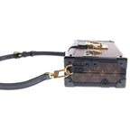 Louis Vuitton Monogram Petite Shoulder Bag Brown Black Leather Gold — view 3