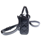 Dior Lady D Joy Cannage 2-Way Shoulder Bag Black Leather — view 3
