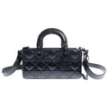 Dior Lady D Joy Cannage 2-Way Shoulder Bag Black Leather