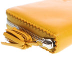Loewe Anagram Wallet Zip Around Card Case Yellow Leather Silver — view 5