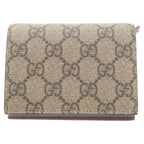 Gucci GG Supreme Cherry Compact Wallet Bifold Beige Red — view 2
