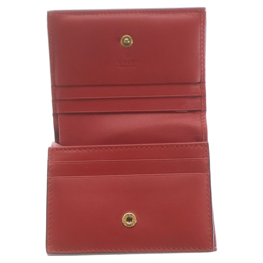 Gucci GG Supreme Cherry Compact Wallet Bifold Beige Red — view 4