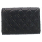 Chanel Quilted Compact Wallet Trifold Coin Case Black Lambskin Gold — view 2
