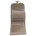 Celine Triomphe Small Flap Wallet Trifold Beige Calfskin Gold — view 4