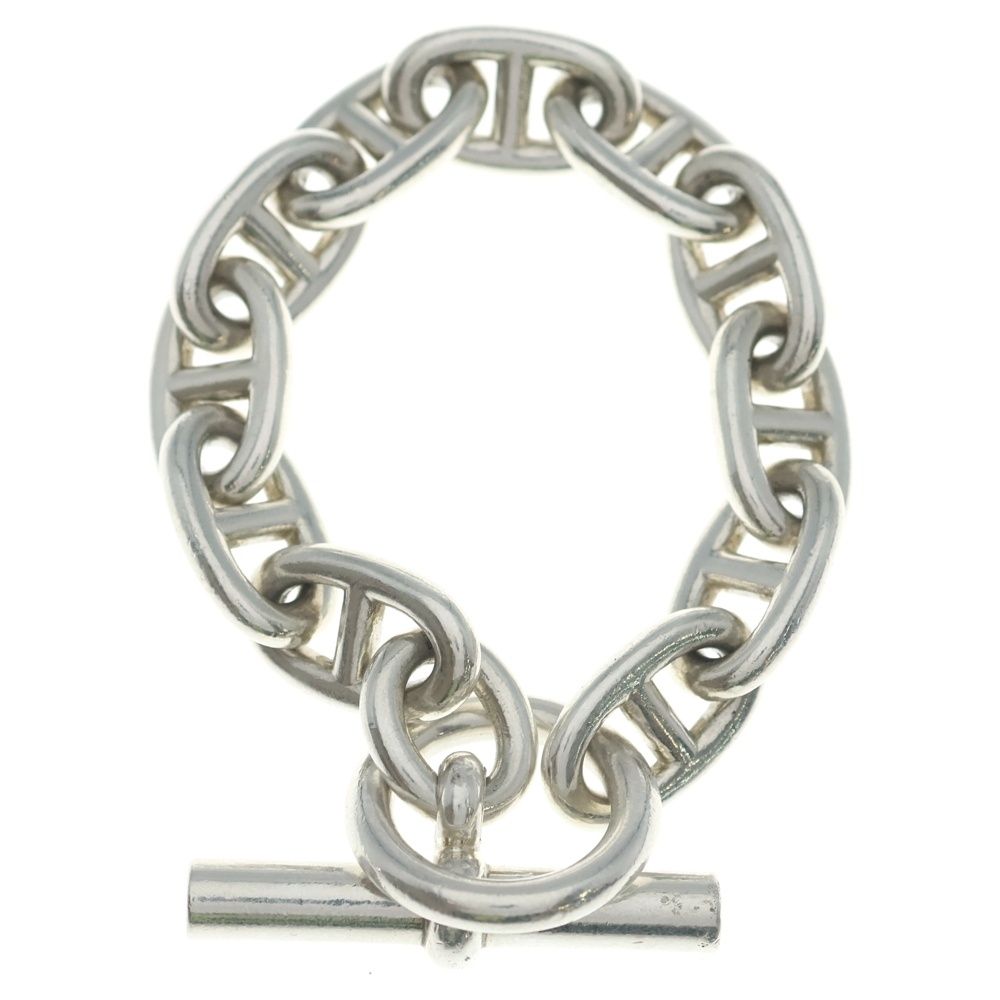 Hermes Chaine D'ancre Chain Bracelet TGM 11 Pieces Silver