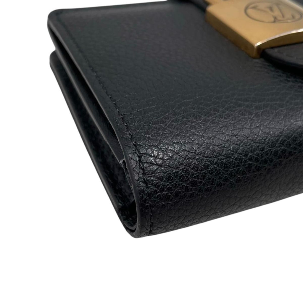 Louis Vuitton Bifold Wallet Portefeuille Louuki Compact Cowhide Leather Padlock — view 3