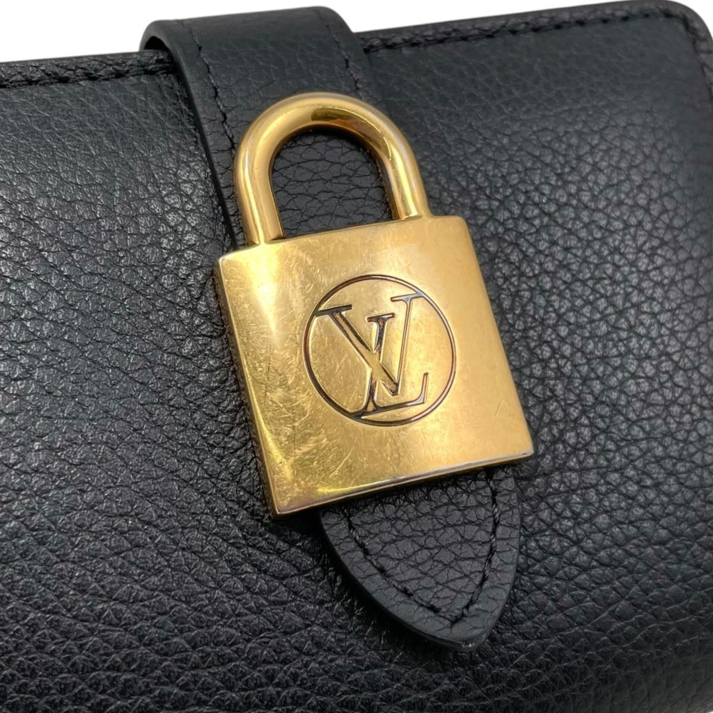 Louis Vuitton Bifold Wallet Portefeuille Louuki Compact Cowhide Leather Padlock — view 5