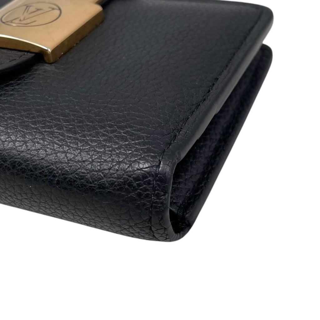 Louis Vuitton Bifold Wallet Portefeuille Louuki Compact Cowhide Leather Padlock — view 4