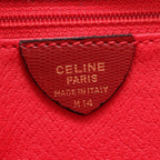 Celine Circle Logo Red Leather Tote Shoulder Handbag — view 8