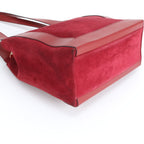 Celine Circle Logo Red Leather Tote Shoulder Handbag — view 4