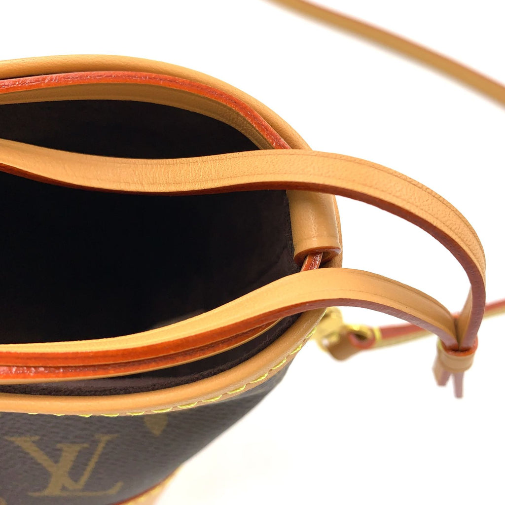 Louis Vuitton Noe Pass Monogram Leather Brown Shoulder Bag Gold — view 5