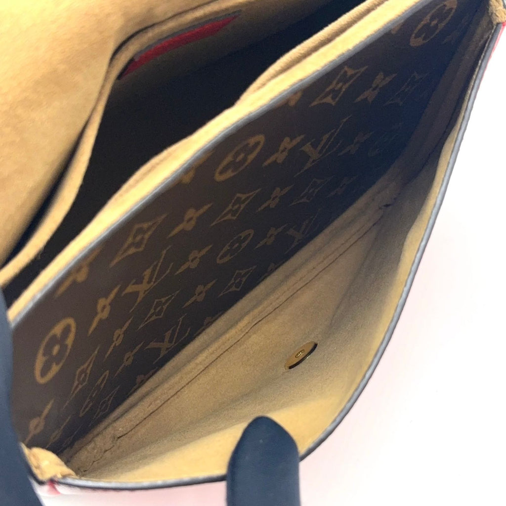 Louis Vuitton Marignan Monogram Coquelicot Leather Brown Red Handbag — view 6