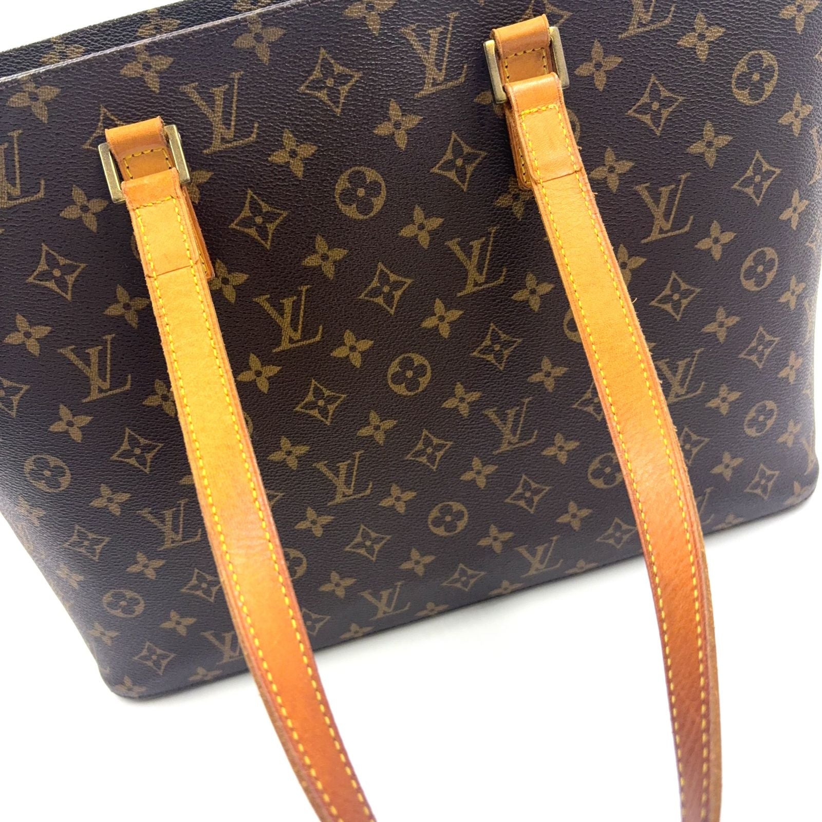 Louis Vuitton Monogram Leather Brown Tote Gold — view 7