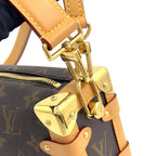 Louis Vuitton Side Trunk PM Monogram 2-Way Leather Brown Handbag Gold — view 8