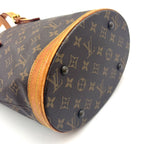 Louis Vuitton Bucket PM Monogram Leather Brown Shoulder Bag Gold — view 9