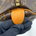 Louis Vuitton Keepall 50 Monogram Leather Brown Boston Bag Gold — view 4
