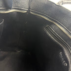 Chanel CC Logo Reprint Caviar Leather Black Tote Silver — view 6