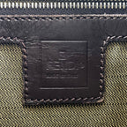 Fendi Zucca Pattern Mamma Bucket Leather Canvas Khaki Brown Handbag Silver — view 4