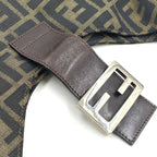 Fendi Zucca Pattern Mamma Bucket Leather Canvas Khaki Brown Handbag Silver — view 7