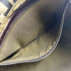 Fendi Zucca Pattern Mamma Bucket Leather Canvas Khaki Brown Handbag Silver — view 6