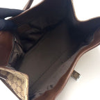 Gucci Jackie Leather Canvas Brown Beige Handbag Silver — view 3