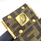 Fendi FF Monogram Pattern 2-Way Chain Shoulder Canvas Beige Handbag Gold — view 9