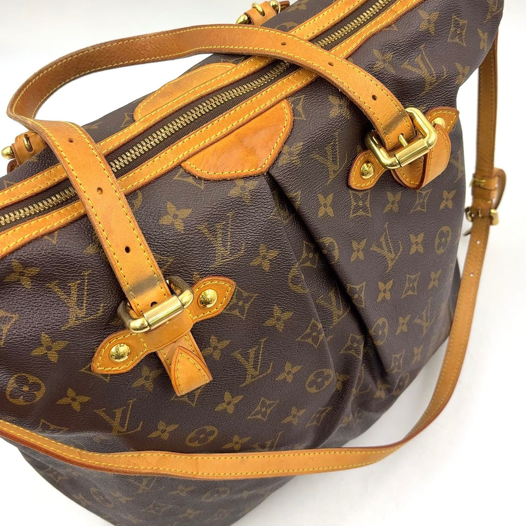 Louis Vuitton Palermo GM Monogram Leather Brown Shoulder Bag Gold — view 7