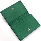 Fendi Selleria Bifold Leather Green Navy Card Case Silver — view 3