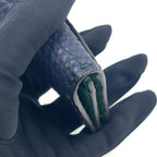 Fendi Selleria Bifold Leather Green Navy Card Case Silver — view 8