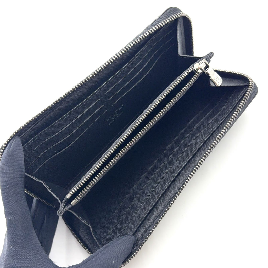 Louis Vuitton Zippy Wallet Horizontal Monogram Eclipse Black Silver — view 3