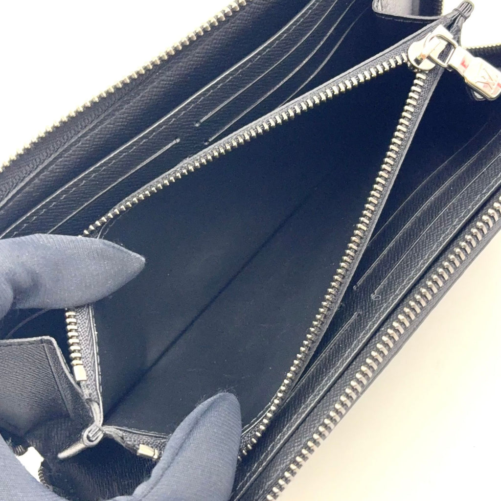 Louis Vuitton Zippy Wallet Horizontal Monogram Eclipse Black Silver — view 4