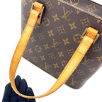Louis Vuitton Vavin PM Monogram Leather Brown Handbag Gold — view 9