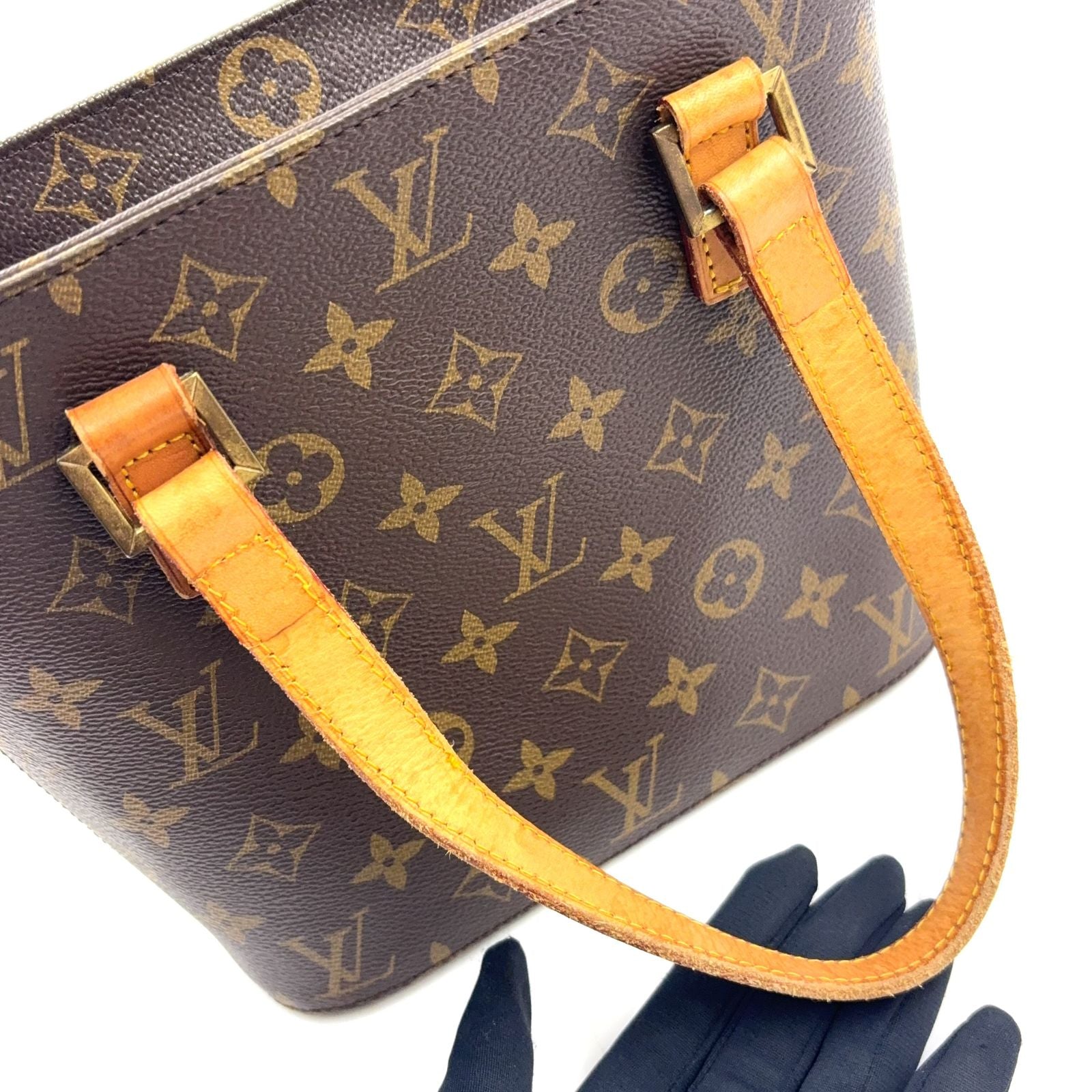Louis Vuitton Vavin PM Monogram Leather Brown Handbag Gold — view 8
