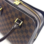 Louis Vuitton Triana Damier Ebene Leather Brown Handbag Gold — view 7