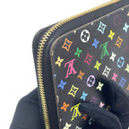 Louis Vuitton Zippy Wallet Monogram Multicolor Noir Grenade Black Round Gold — view 8