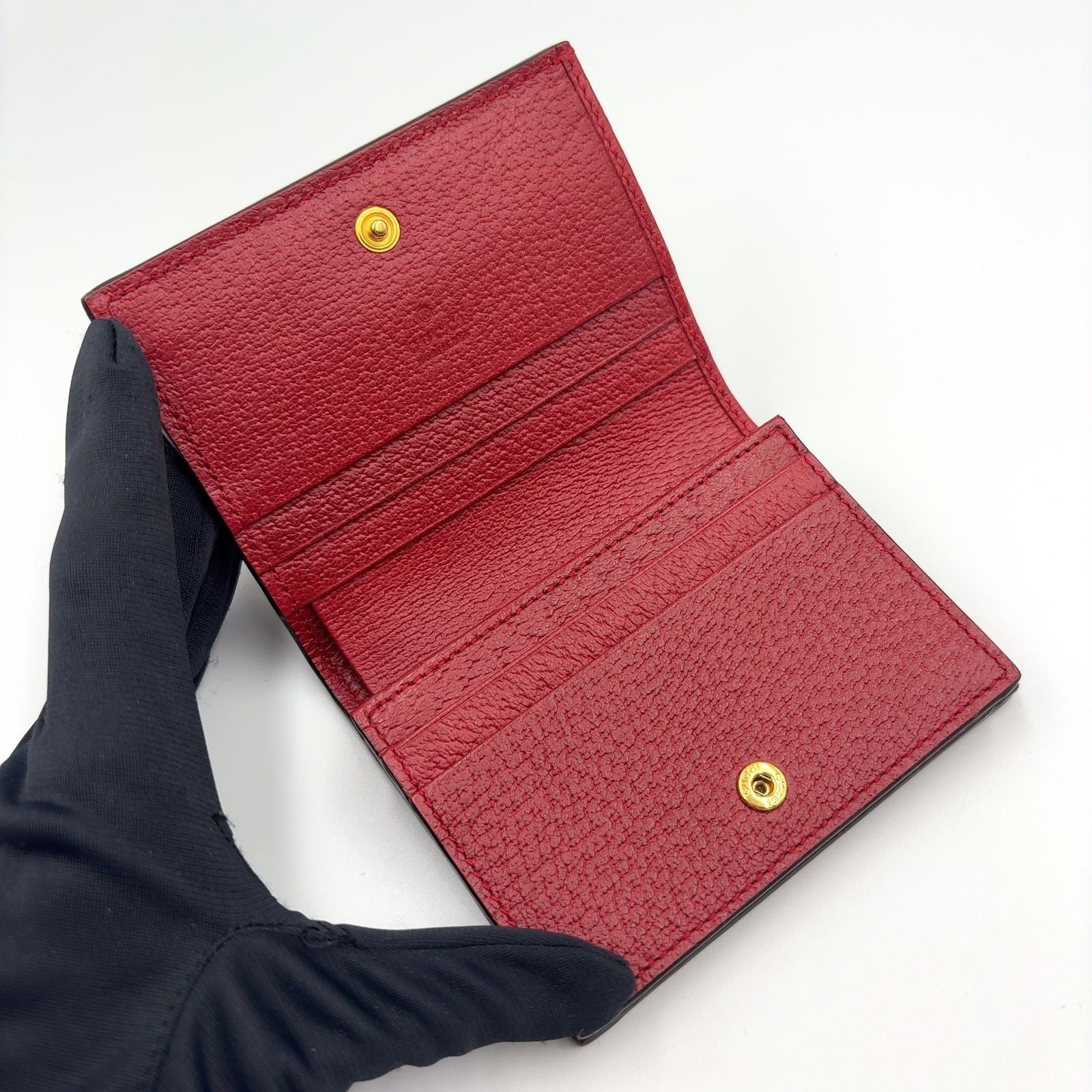 Gucci Ophidia GG Flora Supreme Bifold Leather Multicolor Red Wallet Gold — view 3