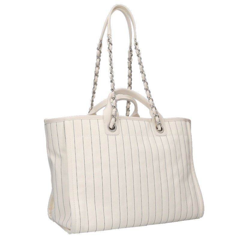 Chanel Deauville GM Logo Embroidery Canvas 2-Way Handbag — view 2