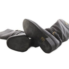 Prada Long Boots Chunky Heels Logo Leather Black — view 5