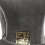 Prada Long Boots Chunky Heels Logo Leather Black — view 4