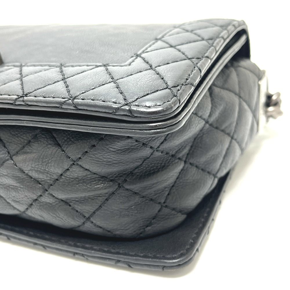 Chanel Shoulder Bag CC Logo Calfskin Black — view 6