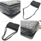 Chanel Shoulder Bag CC Logo Calfskin Black — view 7