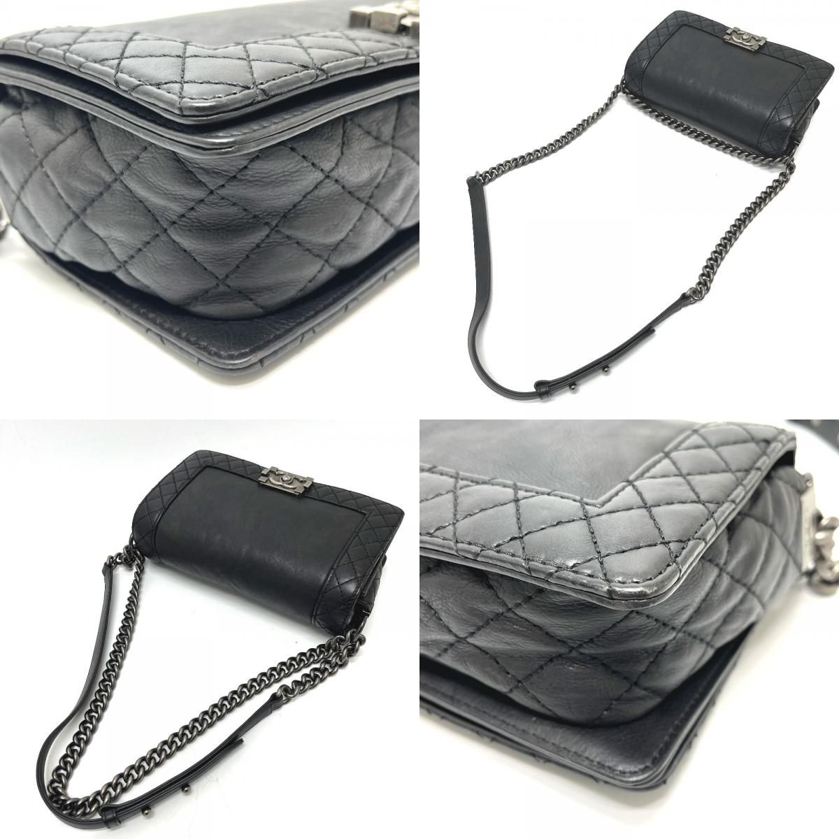 Chanel Shoulder Bag CC Logo Calfskin Black — view 7