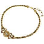 Dior Rhinestone Necklace Gold Plated