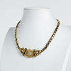 Dior Rhinestone Necklace Gold Plated — view 4