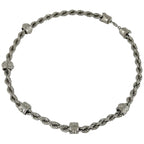 Louis Vuitton LV Rope Necklace Monogram Metal Silver