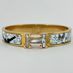 Hermes Clic Enamel Bracelet Clac Bangle Gold Plated Multicolor — view 2