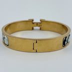 Hermes Clic Enamel Bracelet Clac Bangle Gold Plated Multicolor — view 3