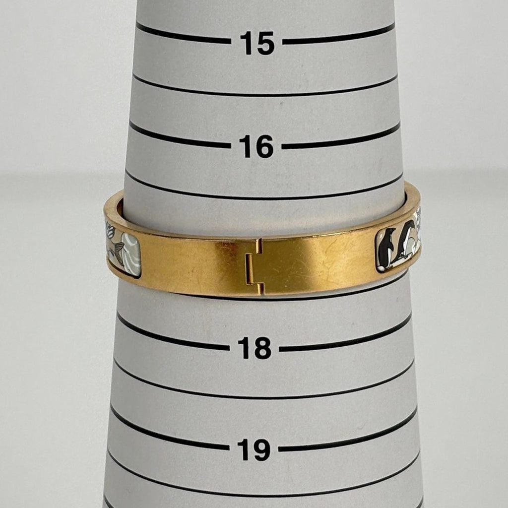 Hermes Clic Enamel Bracelet Clac Bangle Gold Plated Multicolor — view 5