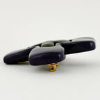 Chanel CC Logo Brooch Cross Plastic Purple Black — view 3