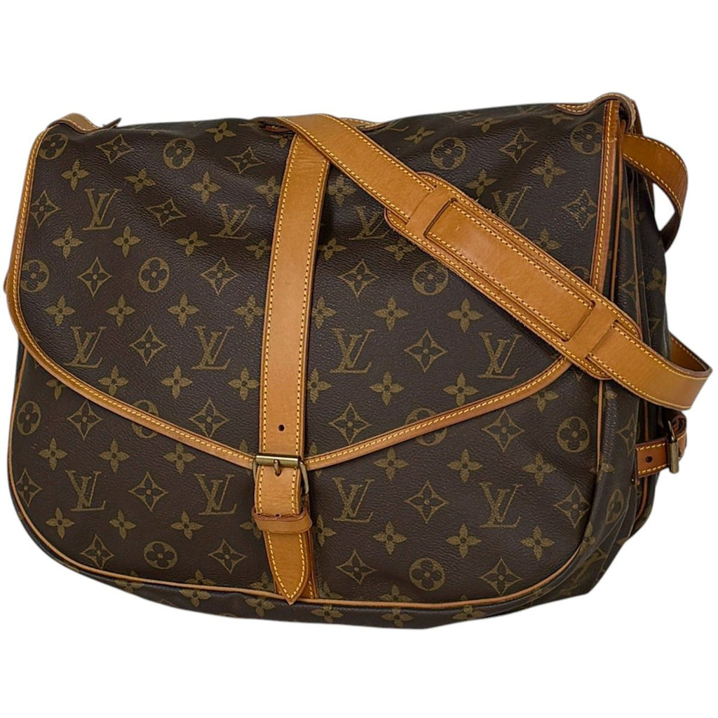Louis Vuitton Saumur 35 Crossbody Shoulder Bag Monogram Brown